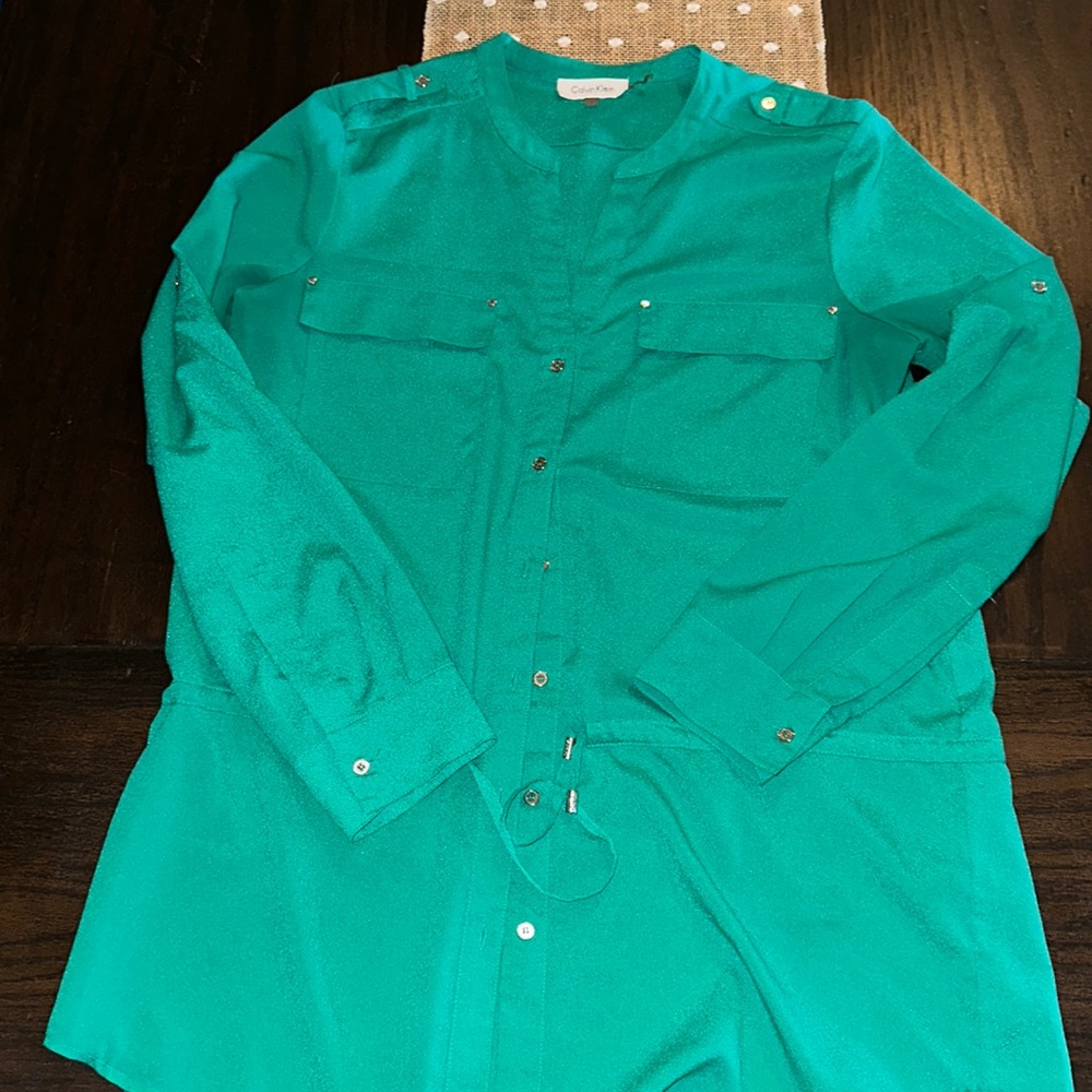 Emerald Green Calvin Klein Button Down Shirt